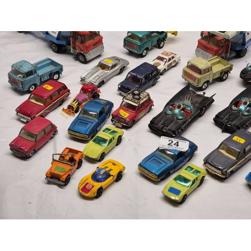 24 - A Collection of Vintage Corgi Cars to include a boxed die-cast jet aircraft