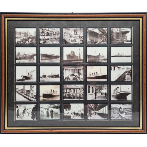 672C - A Complete Set of Rockwell Publishing Titanic Collector Cards in Display Frame (approx 53cm x 44cm)