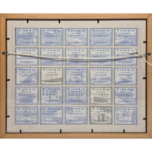 672C - A Complete Set of Rockwell Publishing Titanic Collector Cards in Display Frame (approx 53cm x 44cm)