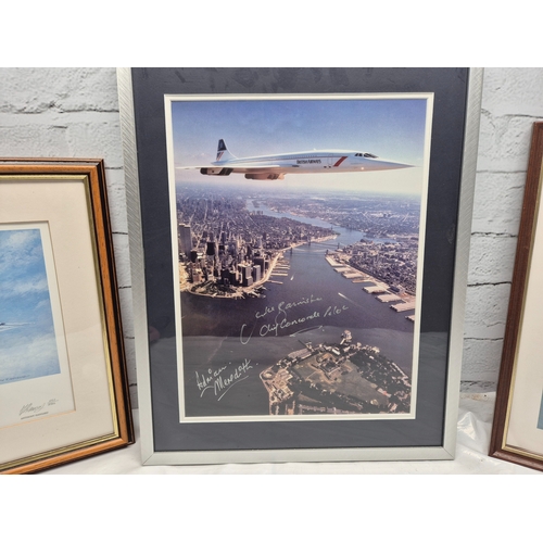 672E - Concorde & Red Arrows interest - a Signed Limited Edition Print by Anthony Hansard also signed by Ca... 