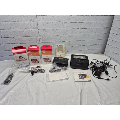 675D - Two Photo Printers - a Kodak EasyShare G610 and a Canon Selphy CP800 together with some Ink/Photo Pa... 