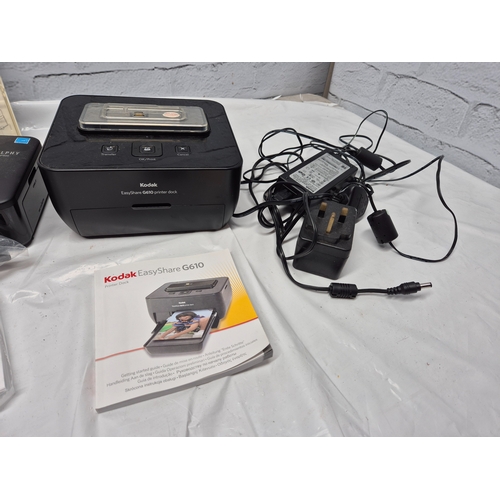 675D - Two Photo Printers - a Kodak EasyShare G610 and a Canon Selphy CP800 together with some Ink/Photo Pa... 