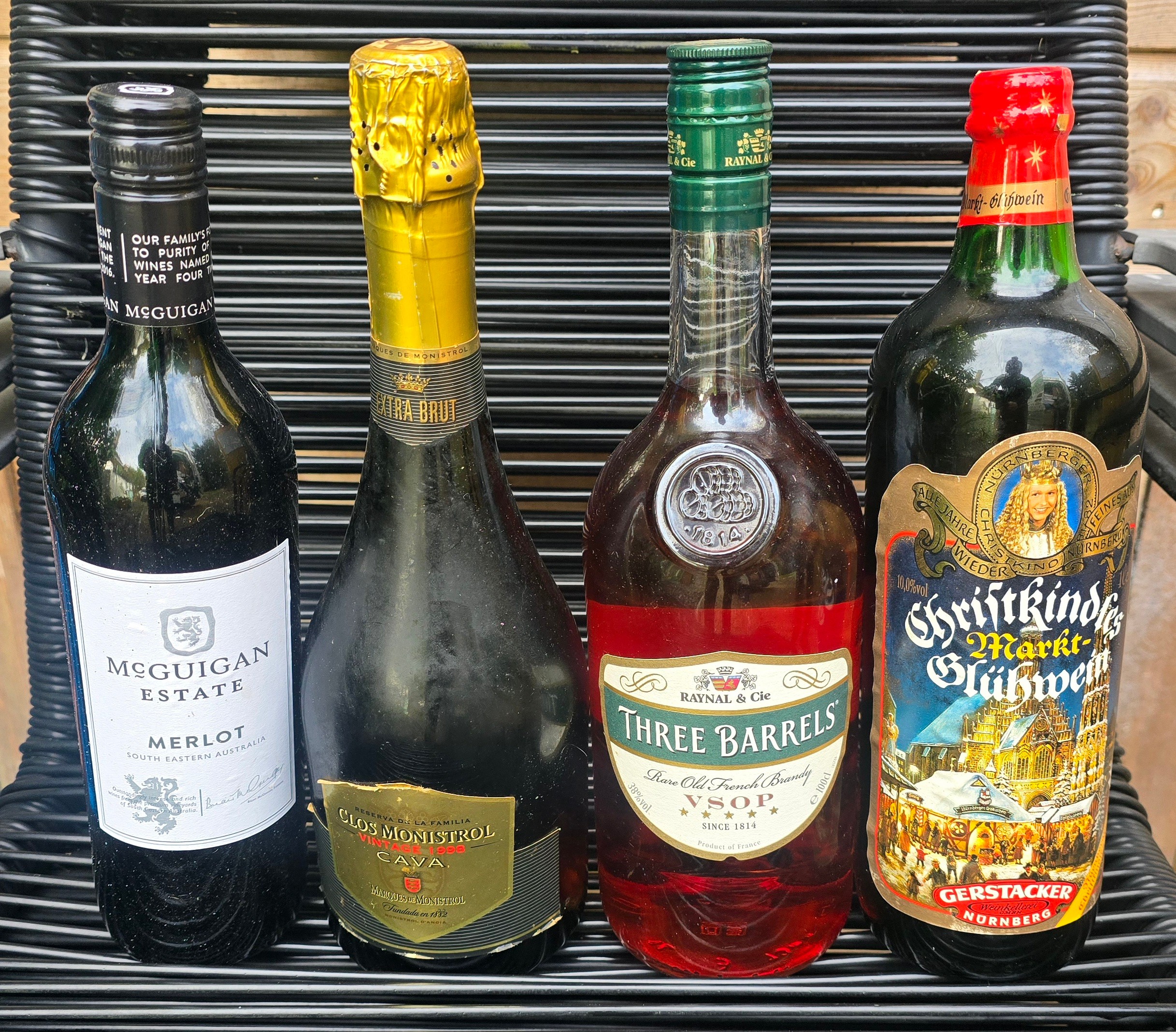 Selection of bottled alcohol including Brandy etc.