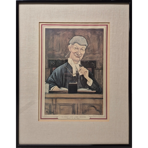 A Framed Print After Ralph Sallon of Lord Denning c.1963 49cm x 39cm