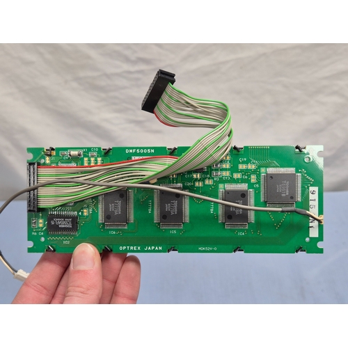 LCD display panel with ribbon cable and connector.