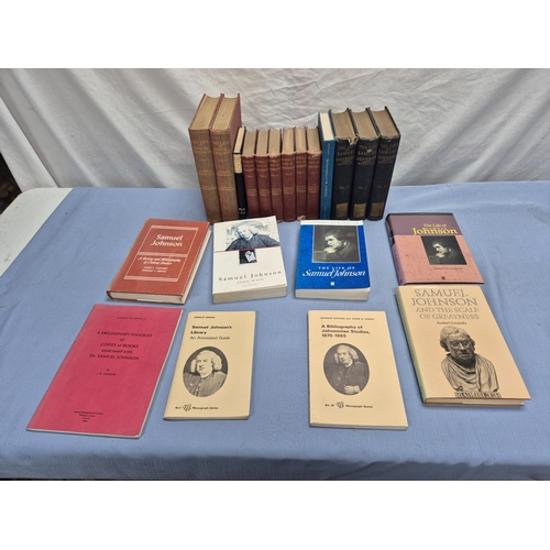 446 - Collection of books related to Samuel Johnson, including biographies, bibliographies, and studies.
