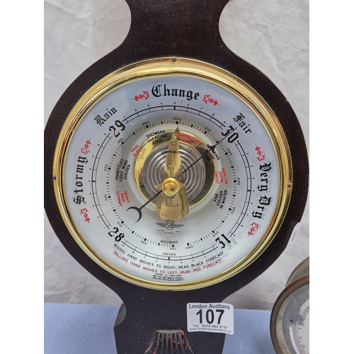 A Vintage Shortland SB Barometer together with an Antique Ship Barometer