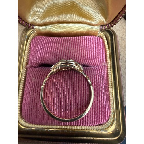 48 - 14k Gold Diamond Ring, Size Q, 2.4g (centre stone approx 0.3ct)