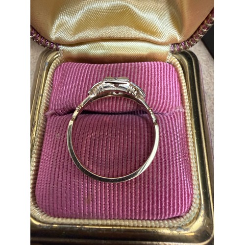 48 - 14k Gold Diamond Ring, Size Q, 2.4g (centre stone approx 0.3ct)