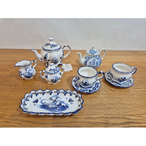 A Blue Delft Deco Tea Set