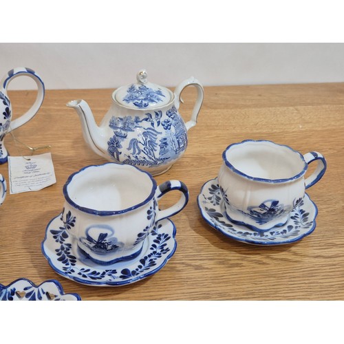 A Blue Delft Deco Tea Set