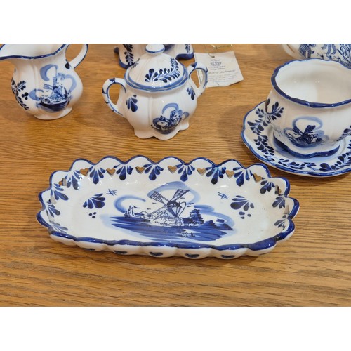A Blue Delft Deco Tea Set