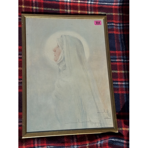 Princess Marina Petrovna of Russia, La Sainte, a framed lithograph of the Virgin Mary