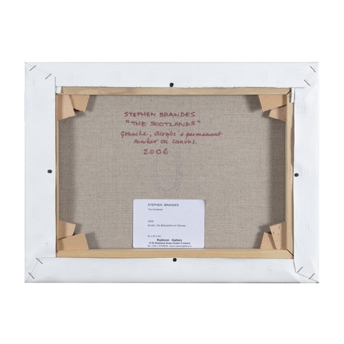 180 - Stephen Brandes (b.1966) The Scotlands Mixed Media on canvas, 30.5 x 40cm Signed, inscribed and date... 