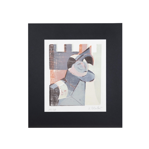 187 - Dietrich Blodau (20th Century) Abstract Form Lithograph, 44 x 15cm Signed and numbered 10/20