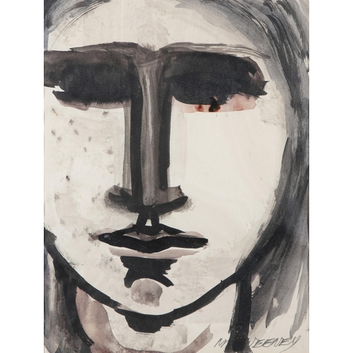 200 - Leslie MacWeeney (B.1935) Head of a Girl  Watercolour, 27 x 20cm  Signed