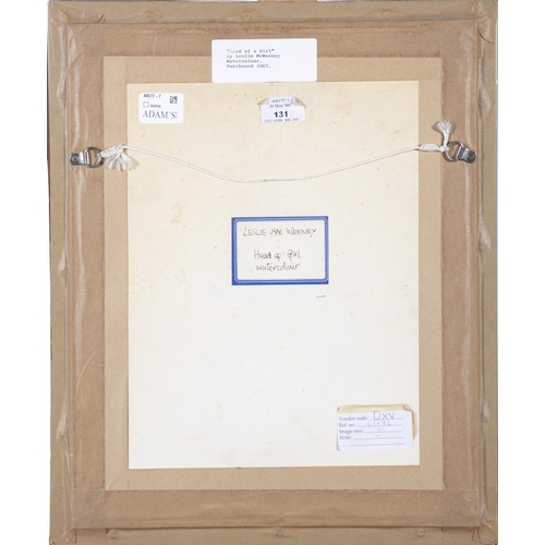 200 - Leslie MacWeeney (B.1935) Head of a Girl  Watercolour, 27 x 20cm  Signed