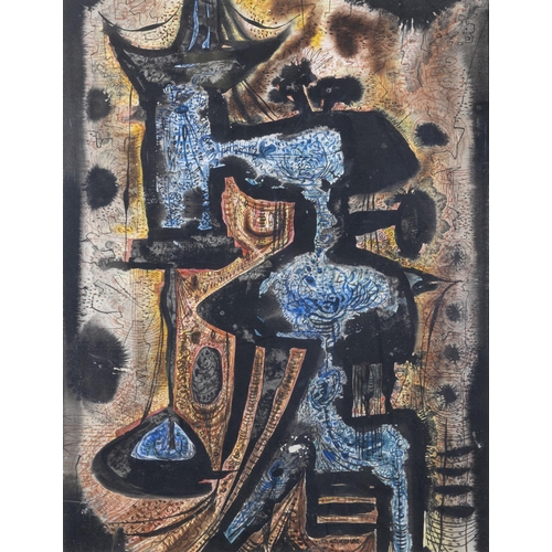 210 - William John Bertram Newcombe (Canadian/British, 1907-1969) Ibiza (1956) Watercolour, 59 x 45cm Sign... 