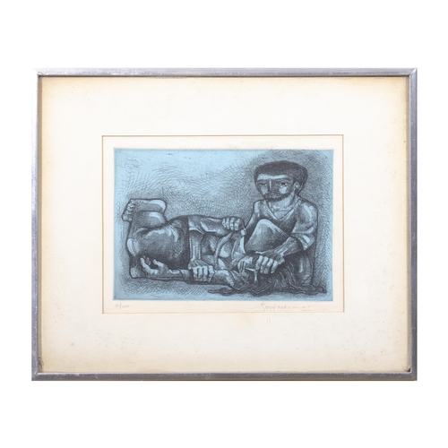 211 - Jorge Dumas (Uruguayan, 1928-1985) Study in Blue Etching, 14 x 20.5cm Signed and numbered 6/100