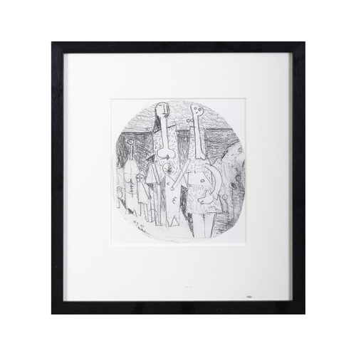 212 - Nevil Johnson (1911-1999) Excursion I Irregular tondo, pencil on photographic print, 20cm diameter S... 