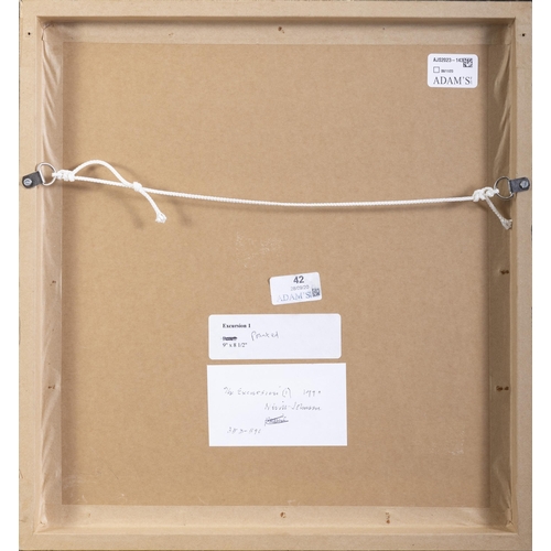 212 - Nevil Johnson (1911-1999) Excursion I Irregular tondo, pencil on photographic print, 20cm diameter S... 