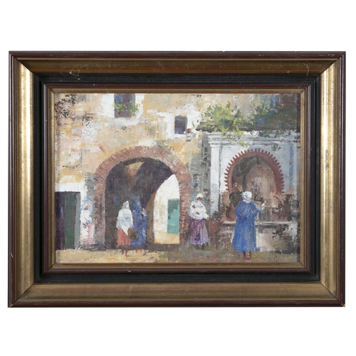 214 - Fergus O'Ryan RHA (1910-1989) The Fountain, Chauen, Morocco Oil on board, 25.4 x 35.8cm Signed and i... 
