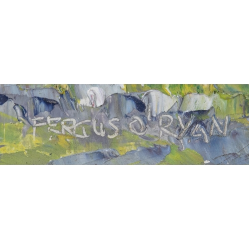 215 - Fergus O'Ryan RHA (1910-1989) Mannin Bay, Clifden, Connemara Oil on canvas, 27.6 x 56cm Signed; insc... 