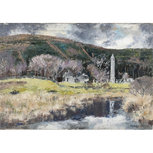 218 - Fergus O'Ryan RHA (1910-1989) Glendalough, Co. Wicklow Oil on canvas, 38.3 x 56cm Signed; inscribed ... 