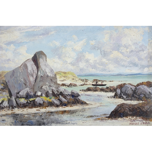 223 - Fergus O'Ryan RHA (1910-1989) Near Carna, Connemara Oil on board, 40 x 60.4cm Signed; inscribed vers... 