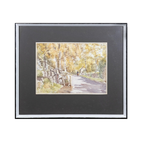 232 - Tom Nisbet RHA (1909-2001)  Pony in the Shade  Watercolour, 26.5 x 37cm Signed