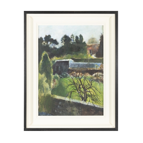 243 - Sarah Longley (b.1975)  Walled Garden, 2001 Oil on canvas, 58 x 42cm Signed and dated (20)'01