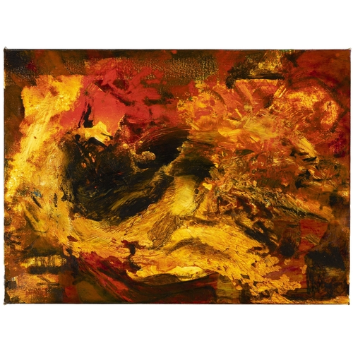 250 - Louise O'Brien (Contemporary) Calm in a Frenzied Garden, 2023 Oil on canvas, 30.5 X 41cm Signed