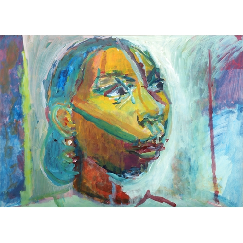 192 - Joseph O'Connor (b. 1936) Afro Head II Acrylic on paper, 47 x 65cm  Provenance: Taylor Galleries, Du... 