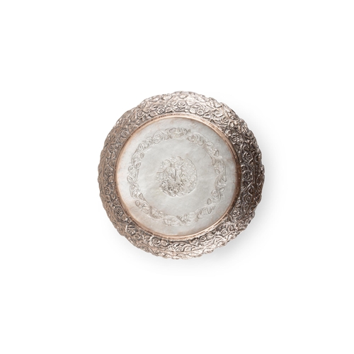 140 - A BURMESE TINNED-COPPER REPOUSSÉ BOWL WITH A SCENE OF EMPEROR'S INSPECTION TOUR  Burma, 20th century... 