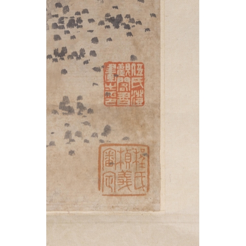 170 - A CHINESE INK PAPER PAINTING OF GRANDFATHER AND GRANDSON  20?? ???? ???  China, 20th century  Size: ... 