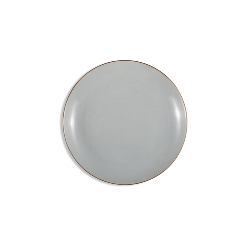 34 - A PAIR OF YU TANG JIA QI MARKED, FOUR SEASON FLOWERS INCISED, WHITE GLAZED CHARGERS  ?? ????????... 