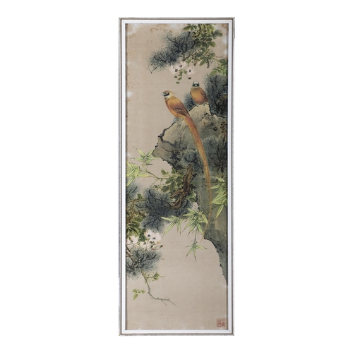 57 - FOUR FRAMED 'BIRDS AND FLOWERS' PRINTS  20?? ??????  China, 20th century.  Size: 68 x 22cm  (4)