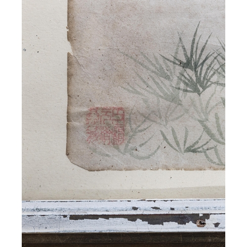 60 - AN INK AND COLOUR PAPER PAINTING OF ORCHID FLOWERS  20??? ???? ???  China, early 20th century  Size:... 