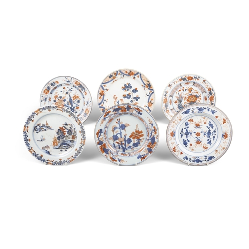 65 - SIX CHINESE IMARI DISHES WITH FLOWERS AND LANDSCAPE  ??? ????????????  China, 18th century  D: 23 - ... 