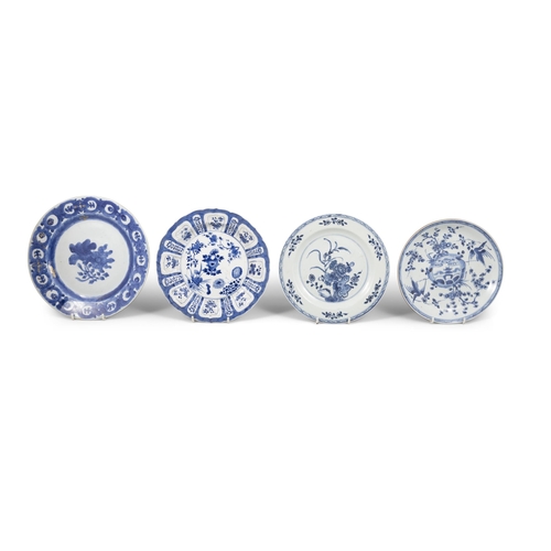 82 - FIVE BLUE AND WHITE DISHES WITH FLOWERS AND BIRDS  ??18-20?? ????????  China, 18-20th century  D: 21... 