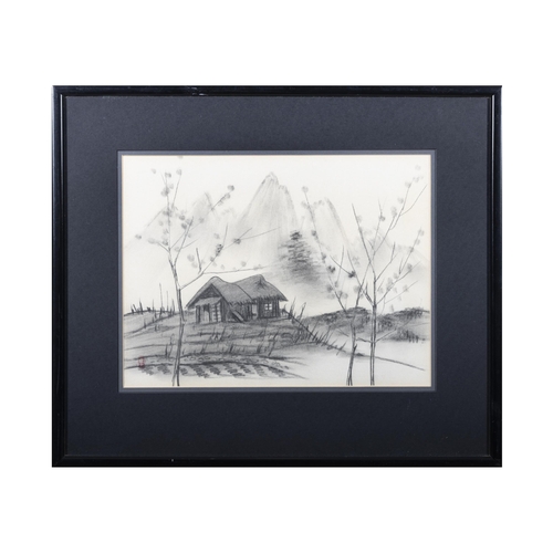 85 - A SET OF FOUR FRAMED 'COUNTRYSIDE LANDSCAPE' PRINTS, WITH ARTIST'S SEAL  Japan, 20th century  Size: ... 