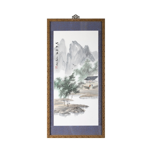 86 - A SET OF FOUR LANDSCAPE PAINTINGS OF SEASONS, INK AND COLOUR ON PAPER, by Ziyun  ??? ???? ?????  Chi... 