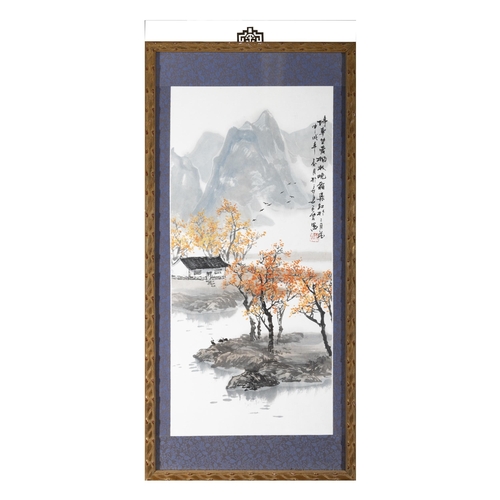 86 - A SET OF FOUR LANDSCAPE PAINTINGS OF SEASONS, INK AND COLOUR ON PAPER, by Ziyun  ??? ???? ?????  Chi... 