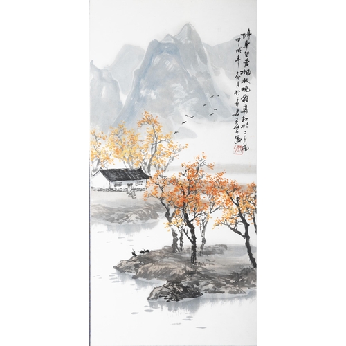 86 - A SET OF FOUR LANDSCAPE PAINTINGS OF SEASONS, INK AND COLOUR ON PAPER, by Ziyun  ??? ???? ?????  Chi... 