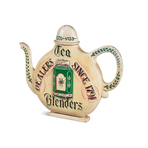 172 - A PAINTED TIMBER SHOP SIGN IN THE FORM OF A TEAPOT,   inscribed 'Tea Blenders - Dealers Since 1791',... 