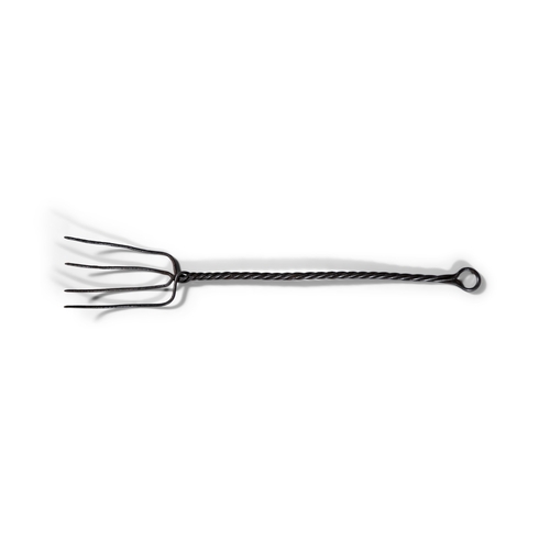 204 - A WROUGHT IRON PRONG TOASTING FORK    the four prongs entwining to form a spiral twist handle. 45cm ... 