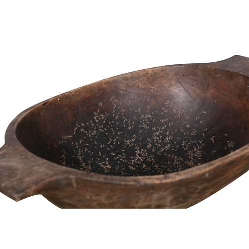 227 - A SYCAMORE OVAL BOWL WITH TWIN HANDLES  51 X 33cm