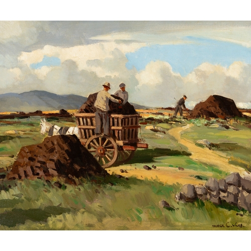 MAURICE C. WILKS ARHA RUA (1910 - 1984) Bringing in Turf, Connemara Oil ...