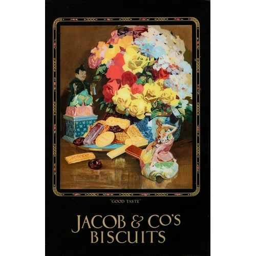 61 - A FRAMED JACOB & CO'S BISCUITS 'GOOD TASTE' POSTER,  contained within the original stained timber fr... 