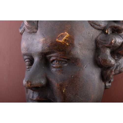 A BRONZE DEATH MASK OF DANIEL O'CONNELL (1775 - 1847) mounted on a ...